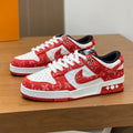 AIR TRAINER IN CRIMSON RED MIX WHITE CALFSKIN
