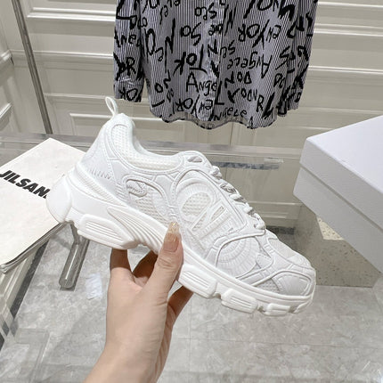 DIOR 25S CHRONO SNEAKER 45MM IN MESH WITH WHITE CALFSKIN