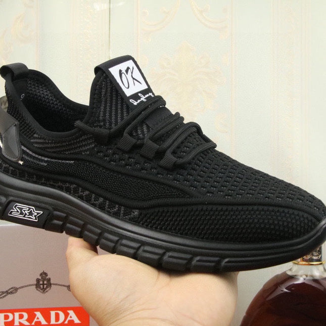 PRA SNEAKER IN BLACK BREATHABLE FLYKNIT STRETCH FABRIC