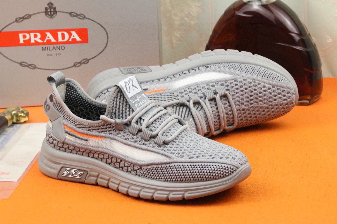 PRA SNEAKER IN GREY BREATHABLE FLYKNIT STRETCH FABRIC