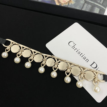 CD 26S PEARL DROP CHOKER NECKLACE IN GOLD TONE METAL 631050