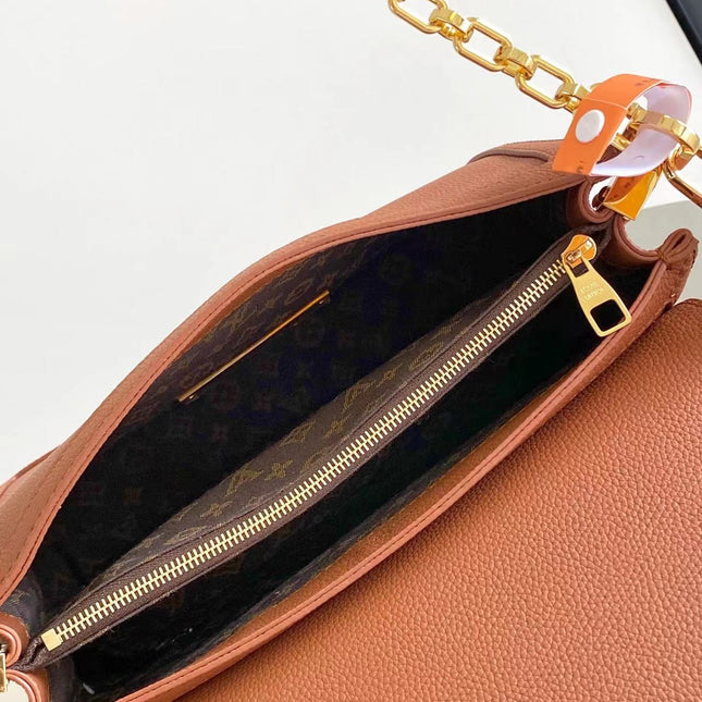 DAUPHINE SOFT MM 24 IN COGNAC CALFSKIN GOLD HARDWARE