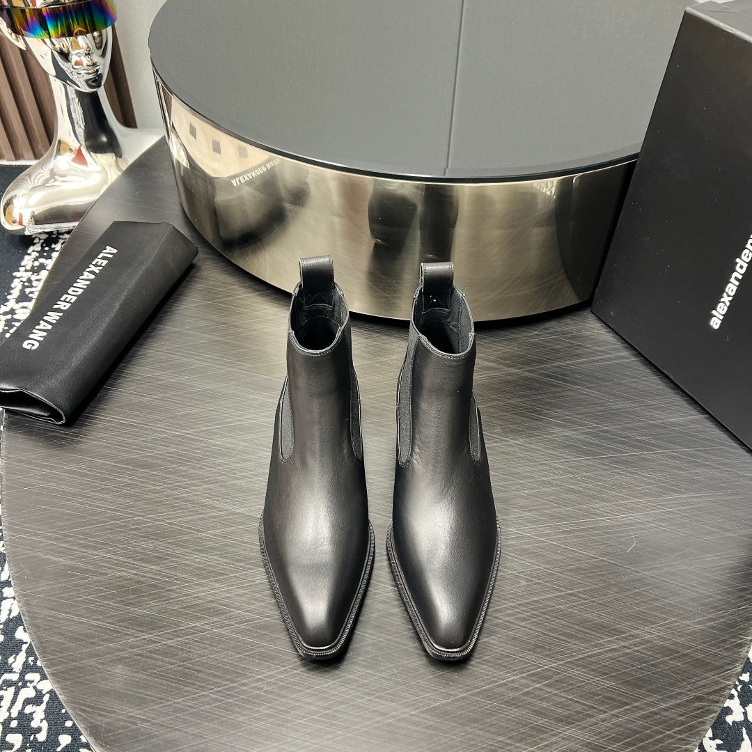 KANE 45MM ANKLE BOOT IN BLACK CALFSKIN