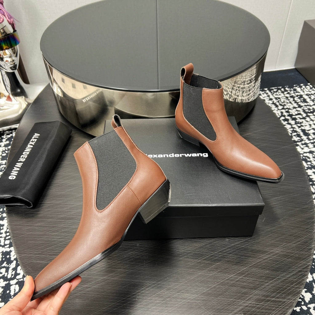 KANE 45MM ANKLE BOOT IN UMBER BROWN CALFSKIN