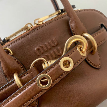 AVENTURE NAPPA MINI BAG 21 IN RUSSET BROWN CALFSKIN GOLD HARDWARE