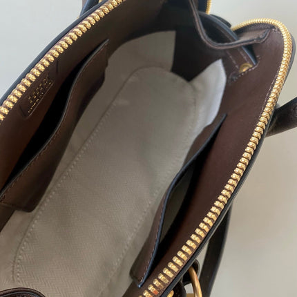 AVENTURE NAPPA MINI BAG 21 IN BRUNETTE BROWN CALFSKIN GOLD HARDWARE