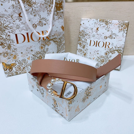 DIOR 25S BELT 30 MM IN DUSTY PINK CALFSKIN 586581