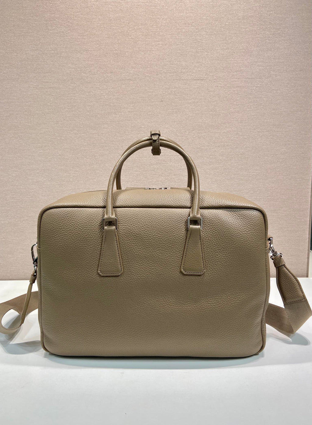 BRIEFCASE 40 IN DRIED MOSS GRAINED CALFSKIN