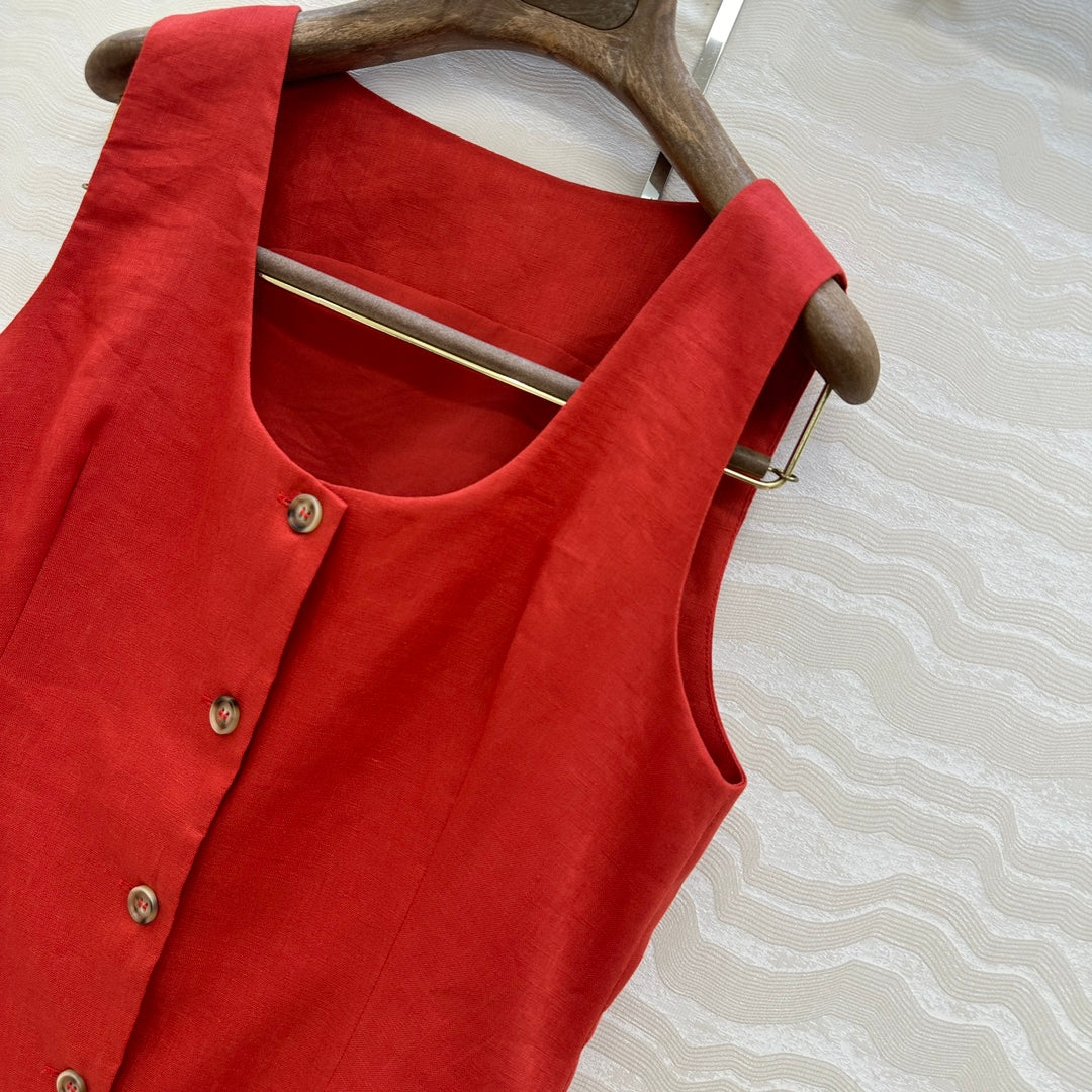 LP SLEEVELESS LINEN BLAZER 272246