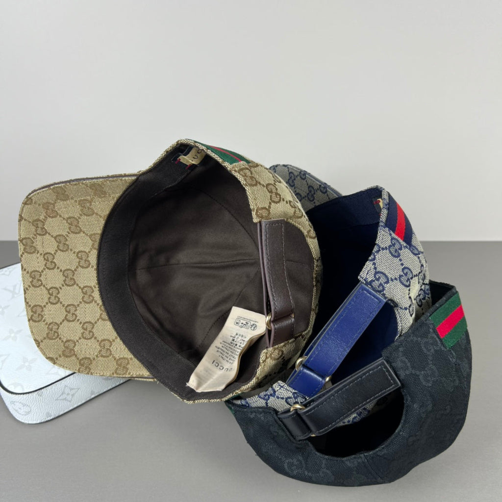 GG BASEBALL CAP IN BLACK MONOGRAM CANVAS