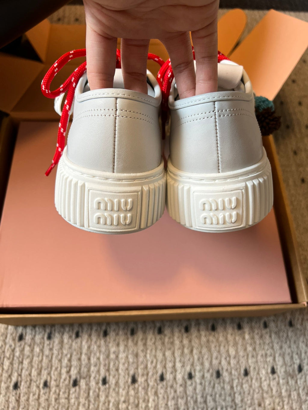 MIUMIU 26S SNEAKERS 50MM IN WHITE CALFSKIN