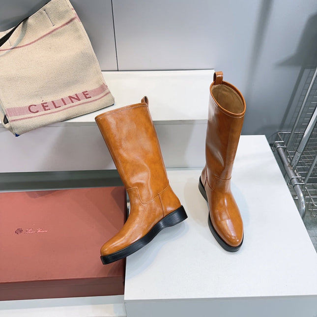 LP 25S JOHN BOOT IN BURNT ORANGE CALFSKIN