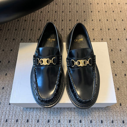 CELINE 26S LOAFER IN BLACK CALFSKIN WITH GOLD HARDWARE STYLE 3