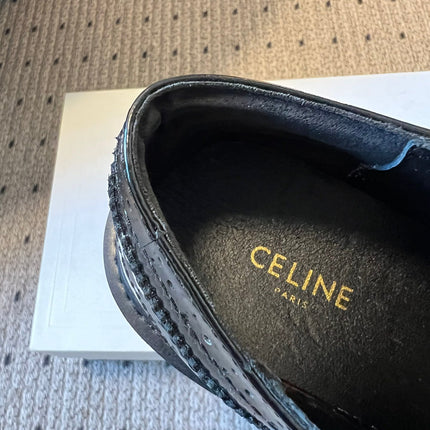 CELINE 26S SAINTNJORD TASSEL LOAFER 50 MM IN BLACK CALFSKIN