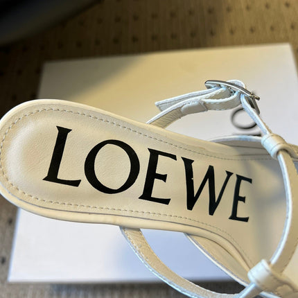 LOEWE 26S ONDA MULE 45MM IN WHITE GLOSSY CALFSKIN