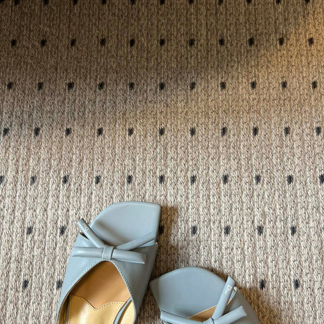 DIOR 26S OBLIQUE BOW MULE IN CLOUD BLUE CALFSKIN