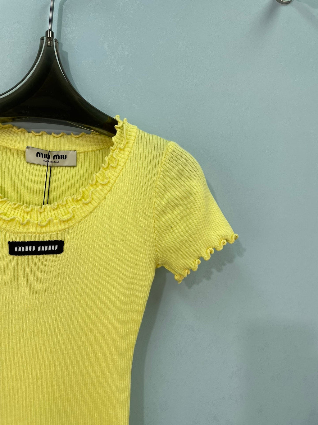 MIUMIU 26S SHORT SLEEVE KNIT T-SHIRT 1179