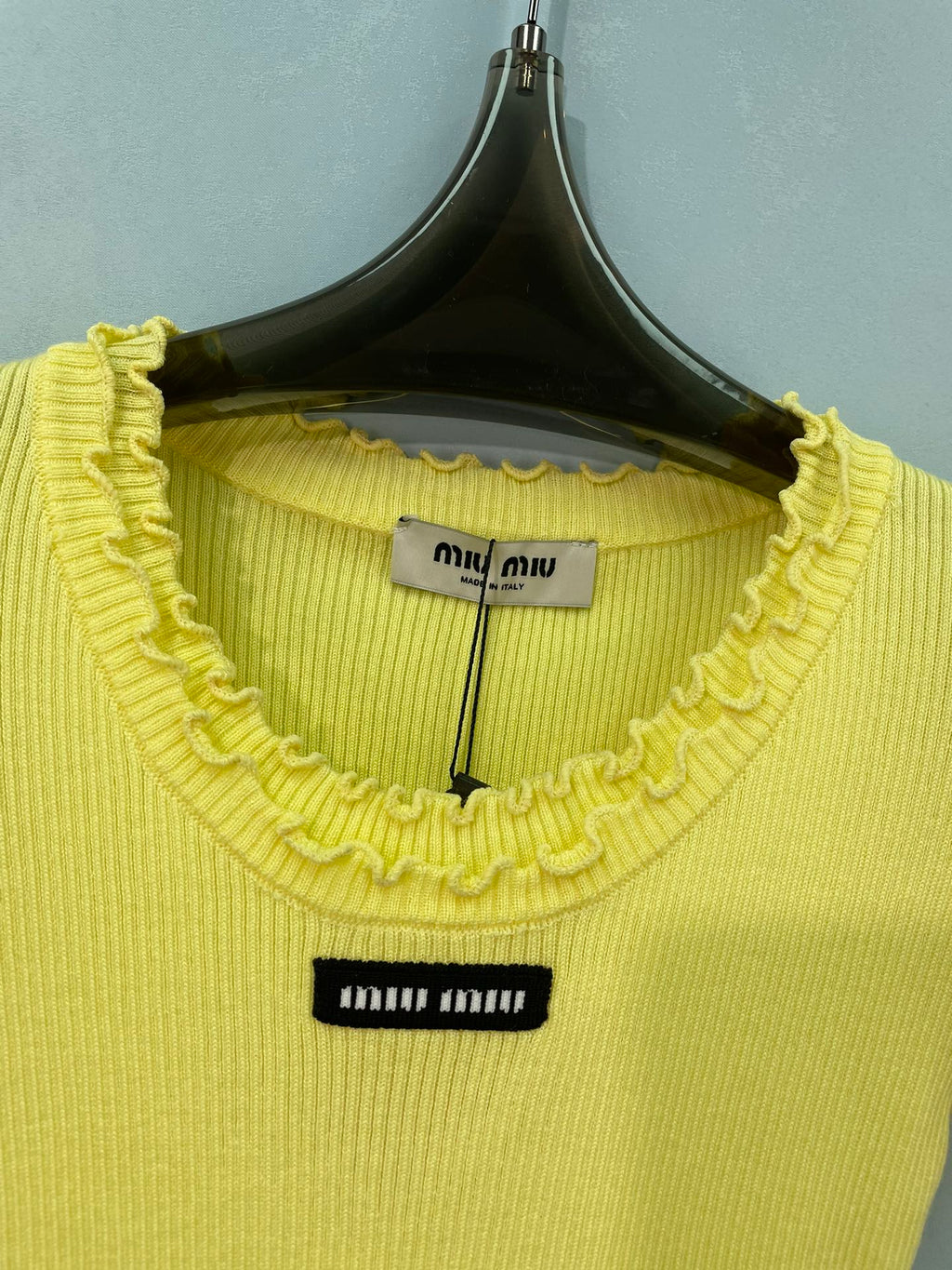 MIUMIU 26S SHORT SLEEVE KNIT T-SHIRT 1179
