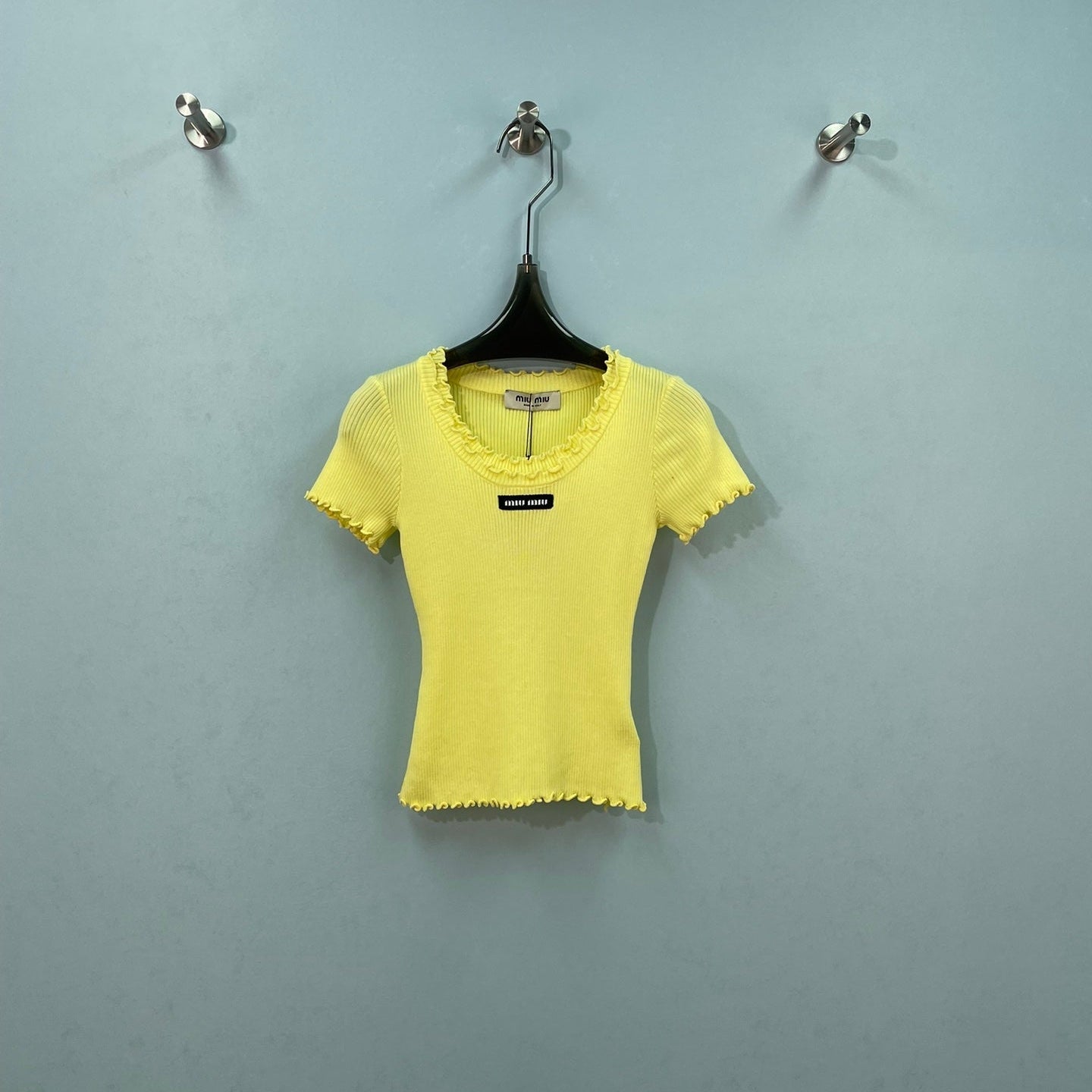 MIUMIU 26S SHORT SLEEVE KNIT T-SHIRT 1179