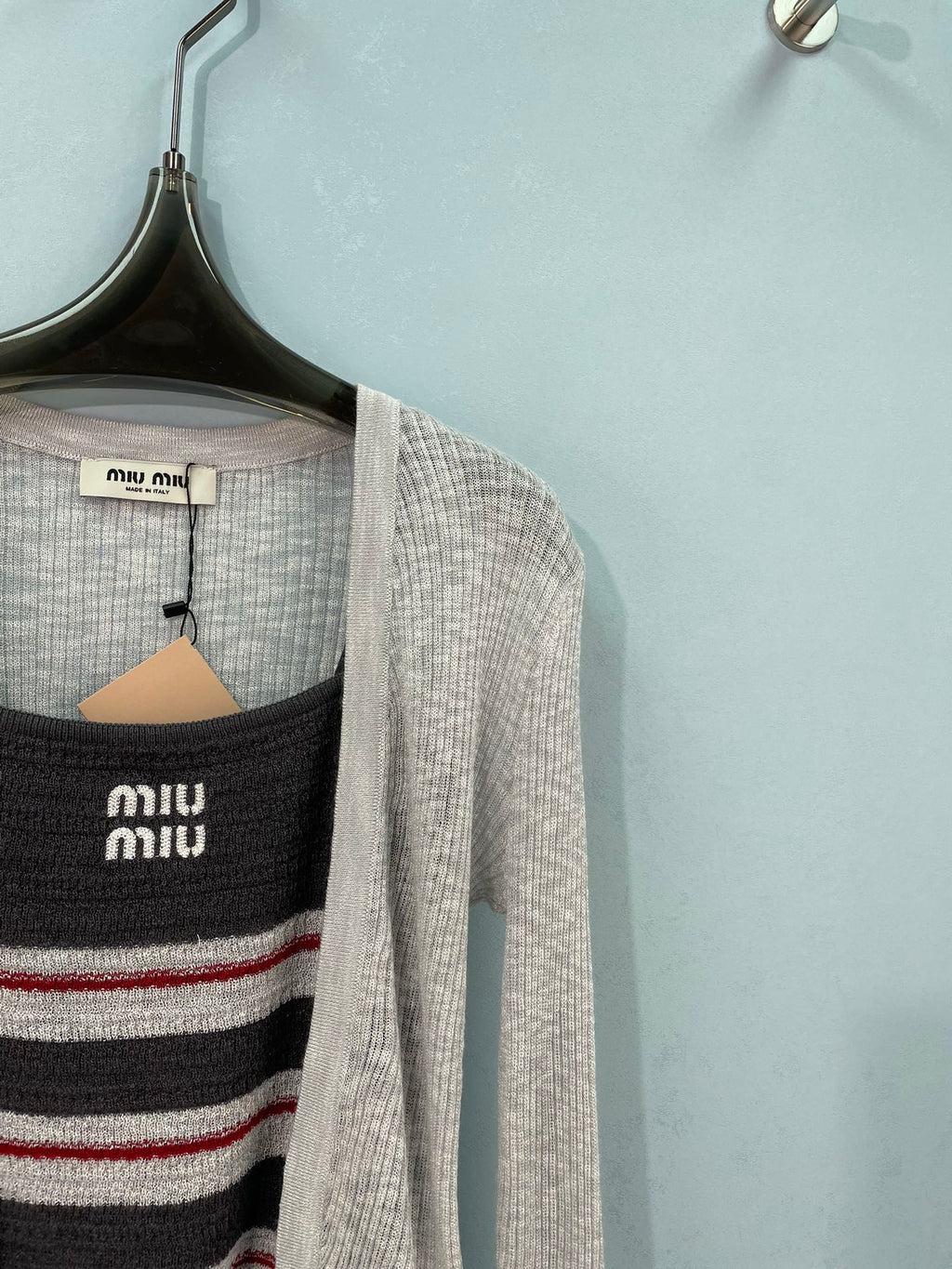MIUMIU 26S KNIT CAMISOLE WITH CARDIGAN SET 1164