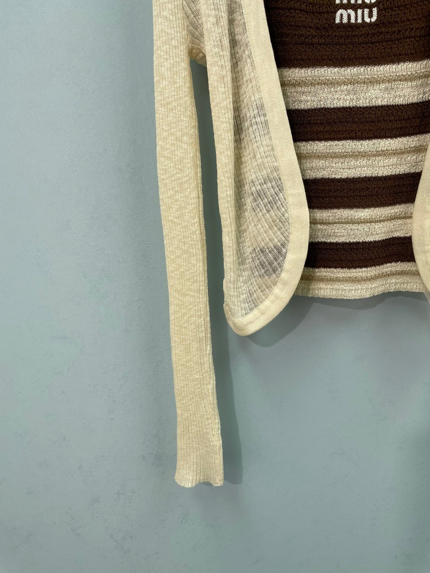 MIUMIU 26S KNIT CAMISOLE WITH CARDIGAN SET 1163