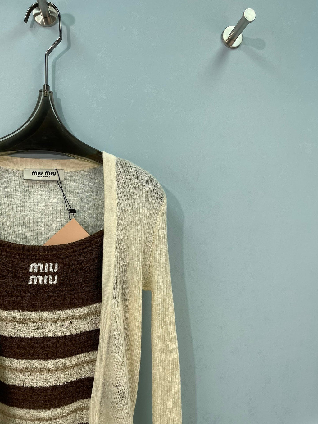 MIUMIU 26S KNIT CAMISOLE WITH CARDIGAN SET 1163
