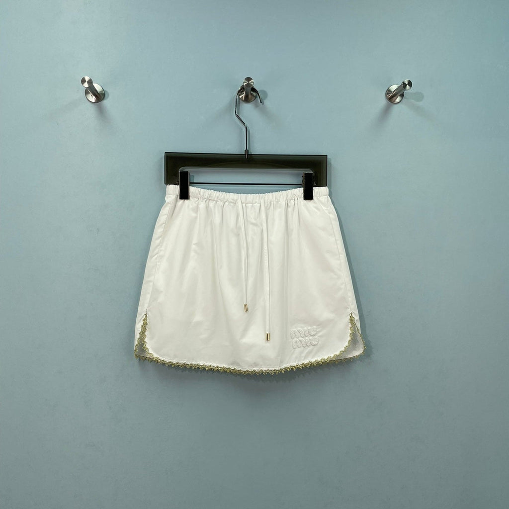 MIUMIU 26S LACE TRIM MINI SKIRT 1166
