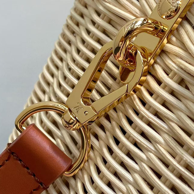 LV 25S CAPUCINES BB BAG 27 PINIC IN TAN CALFSKIN GOLD HARDWARE