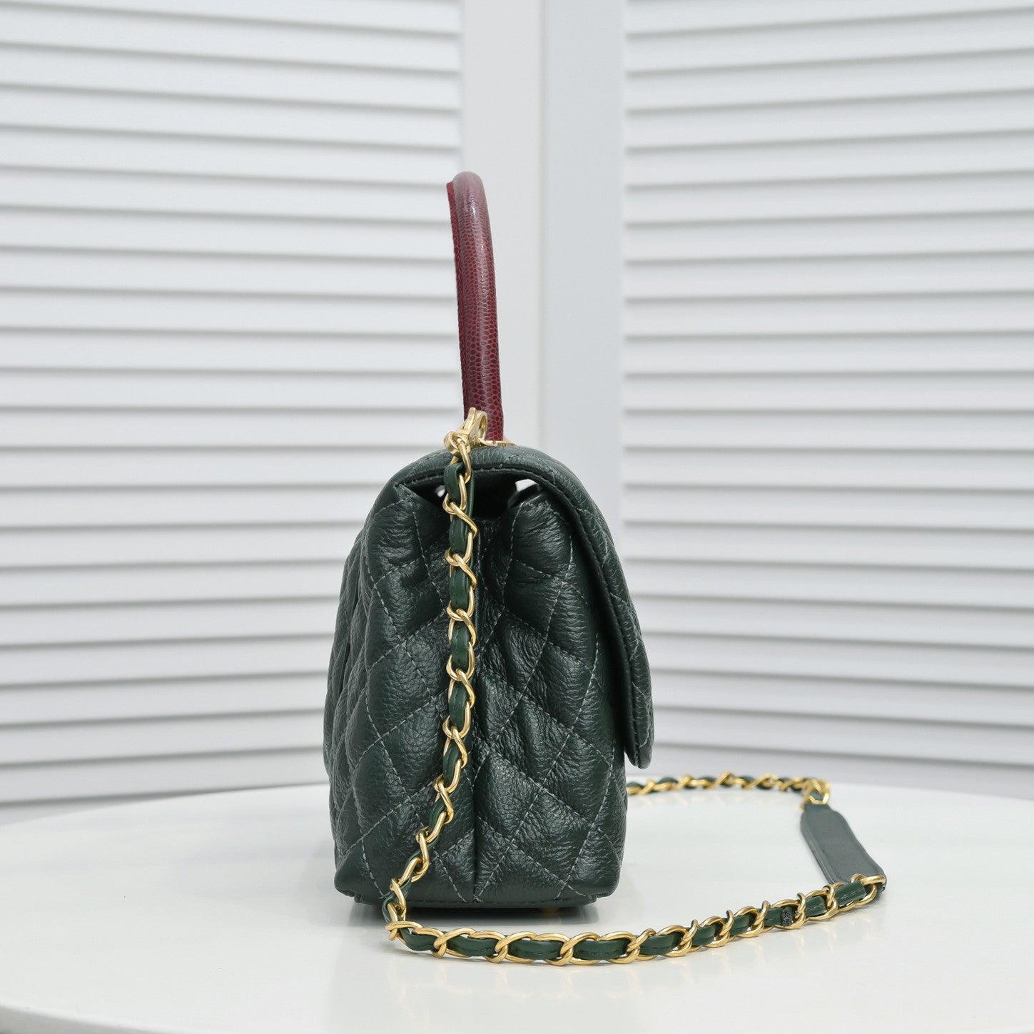 QUILTED CAVIAR 28CM 92992 DARK GREEN