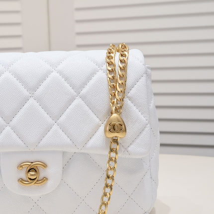 SMALL FLAP BAG CAVIAR 24CM 3892 WHITE