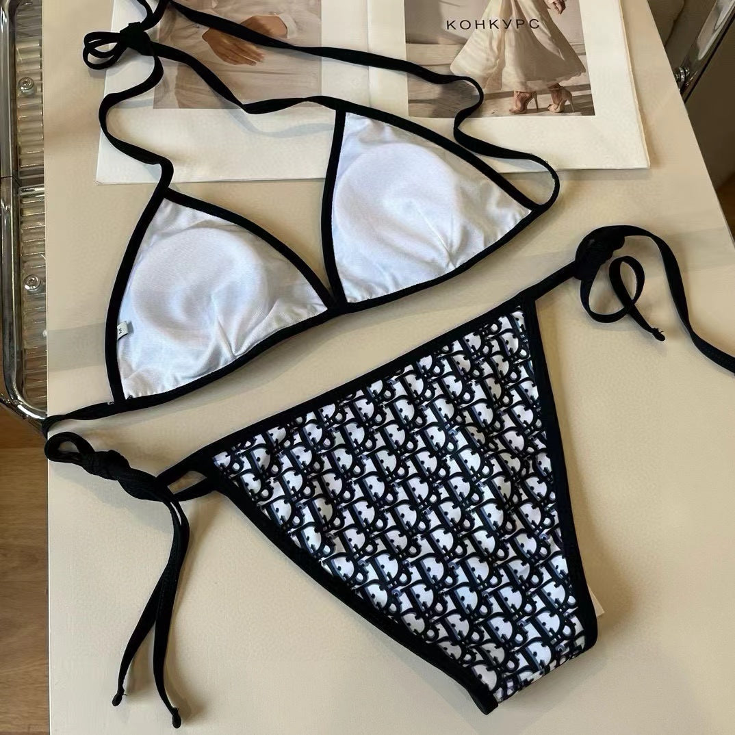 CD Oblique Bikini Navy Blue Polyamide