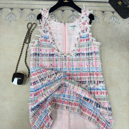 CC V-Shift Dress Multicolor Tweed