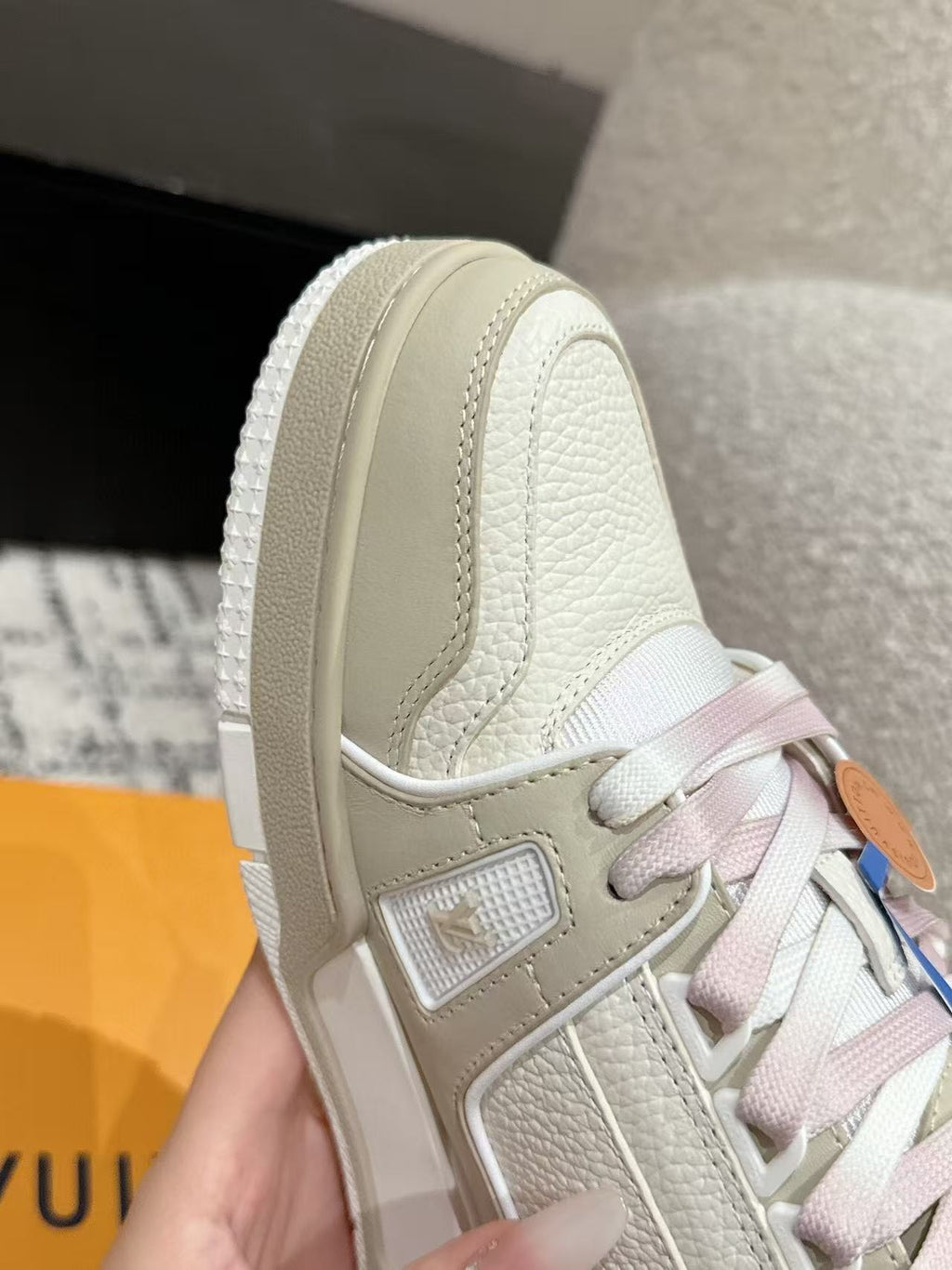 LV TRAINER SNEAKERS IN WHITE CALFSKIN