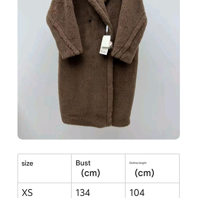 MAX MARA LONG COAT IN BROWN FUR