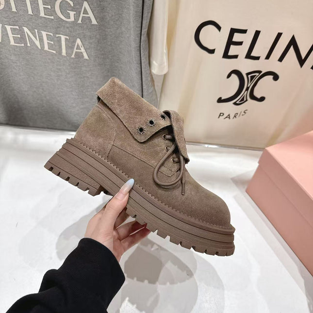 MM ANKLE BOOTS IN COFEE BROWN SUEDE