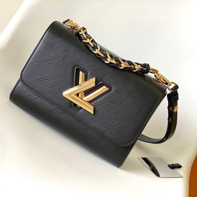 LV TWIST MM BAG 23 IN BLACK EPI LEATHER GOLD HARDWARE