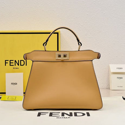 PEEKABOO ISEEU PETITE 27 BAG IN LIGHT BROWN CALFSKIN GOLD HARDWARE