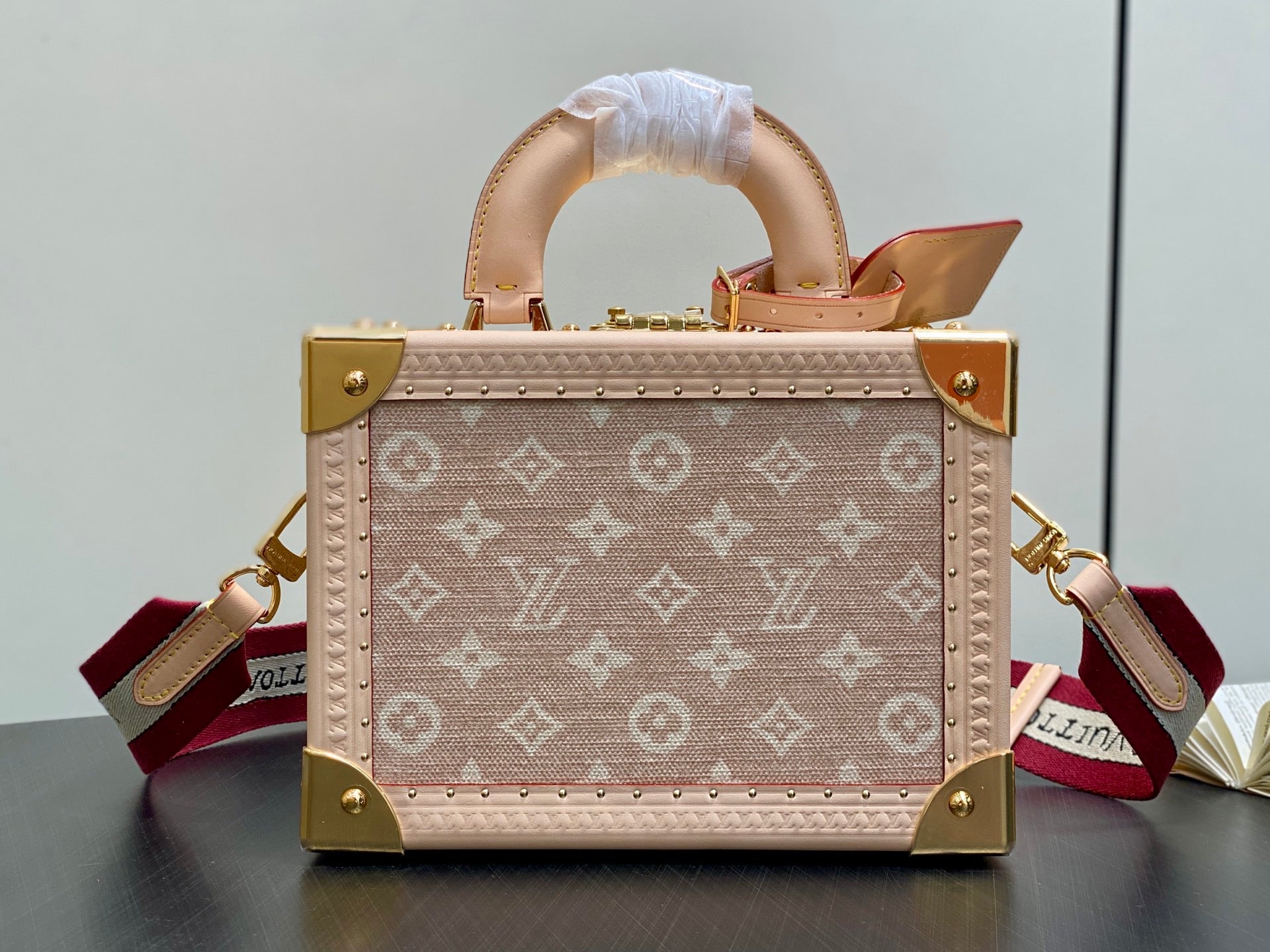 LV TRUNK 22 IN LIGHT PINK CANVAS GOLD HARDWARE