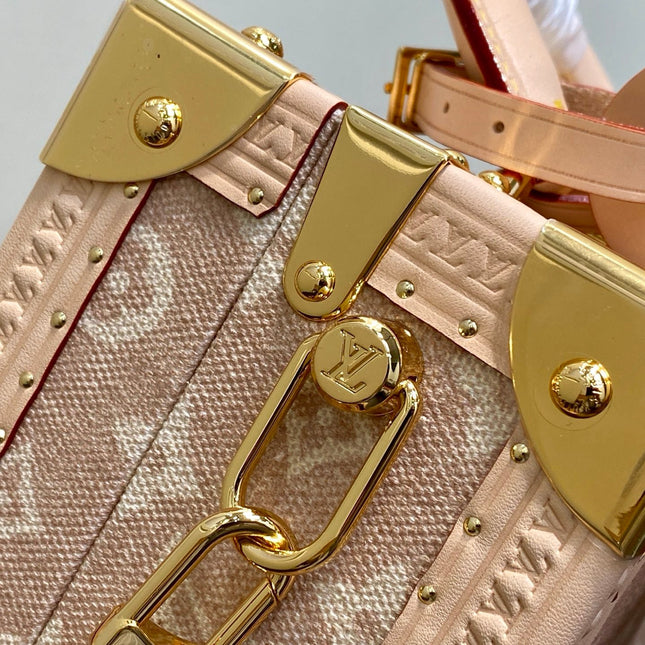 LV TRUNK 22 IN LIGHT PINK CANVAS GOLD HARDWARE