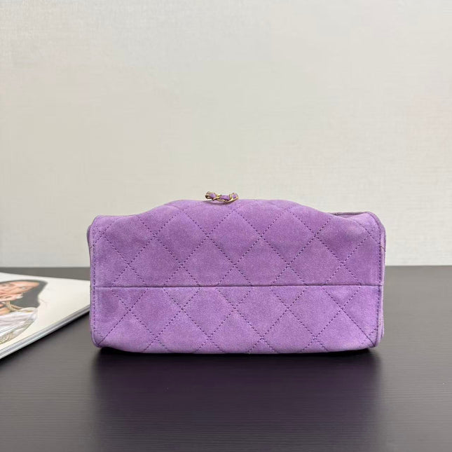 CHANEL 26S HOBO BAG 22 IN PURPLE CALFSKIN