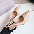 26S SLINGBACK HIGH HEELS 90 MM IN NUDE CALFSKIN