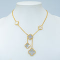 CLOVER GOLD MOP NECKLACE 6 MOTIF