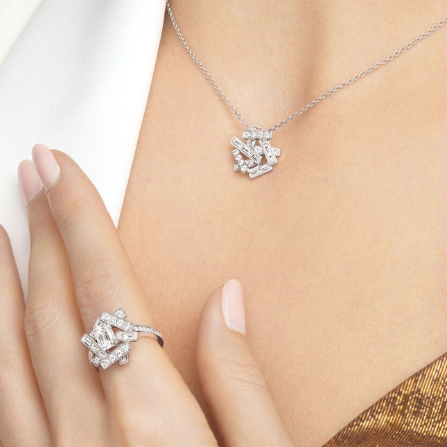 THREADS SILVER DIAMOND RING
