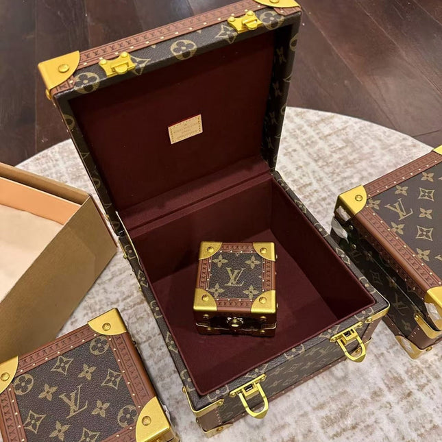 LV COFFRET TRESOR JEWELRY BOXES IN MONOGRAM CANVAS (1 SET)