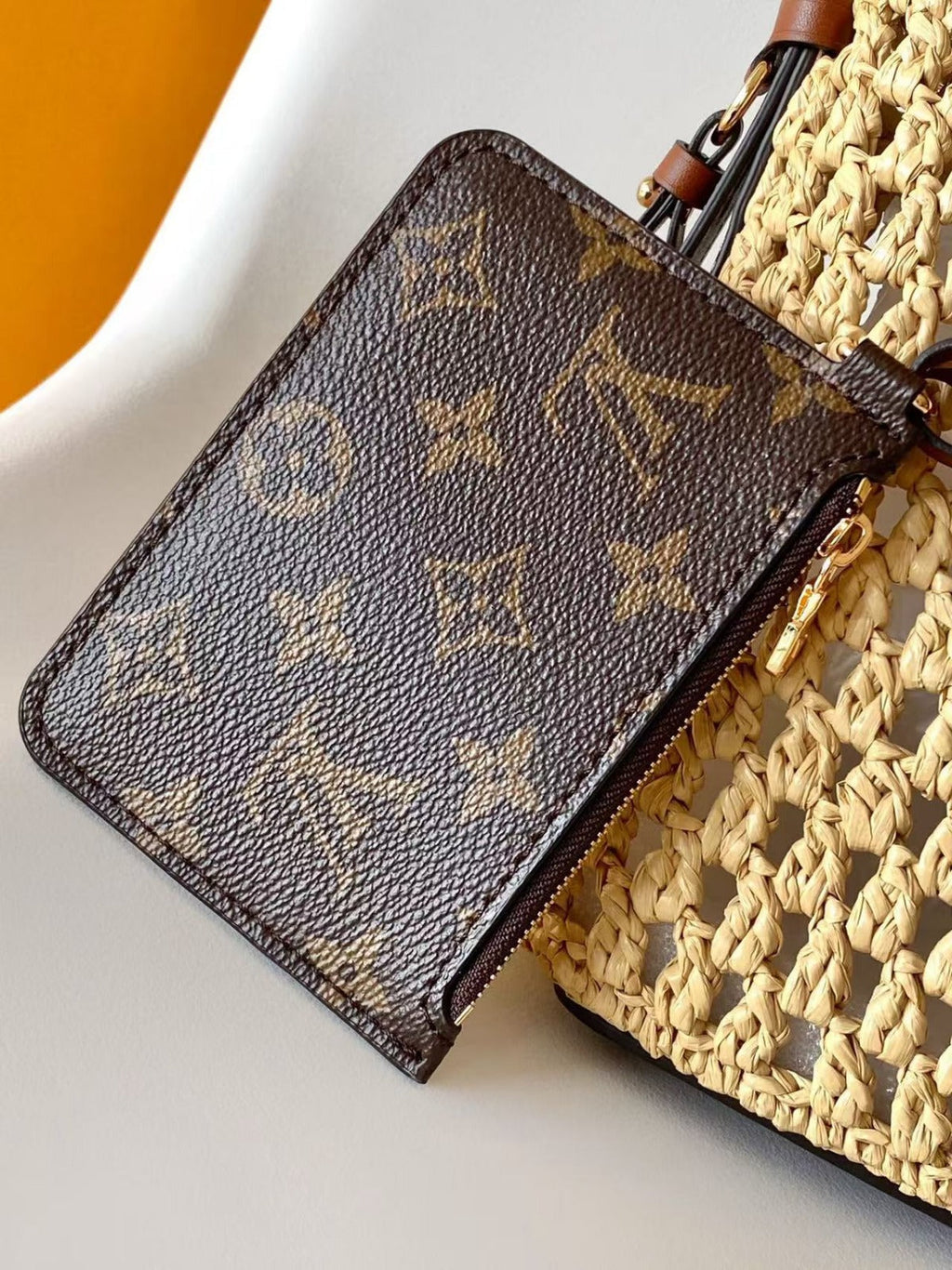 LV ALL IN BB HANDBAG 18 IN BEIGE WOVEN RAFFIA GOLD HARDWARE