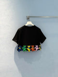 Loewe 25 Bear Embroidered High Waist Short T-shirt Cotton