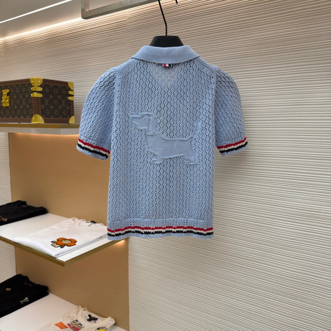 THOM 26S SHORT-SLEEVED KNIT POLO SHIRT STYLE 154