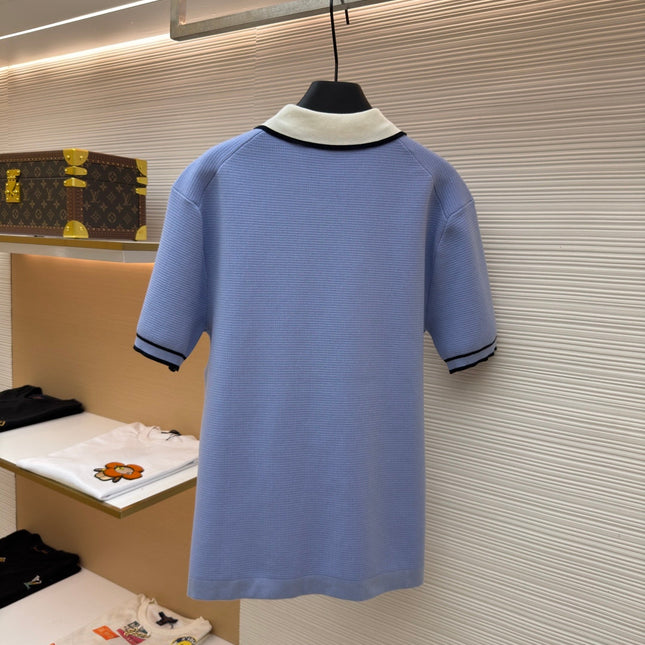 LV 26S SHORT-SLEEVED KNIT POLO SHIRT STYLE 204