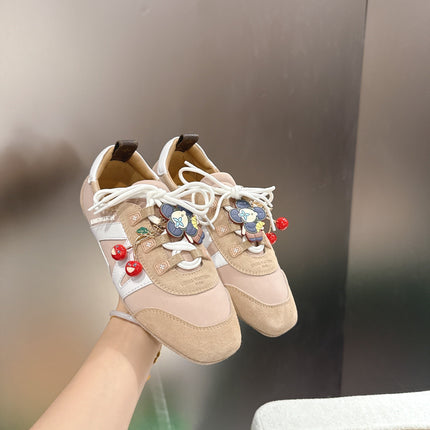 LV 26S SNEAKERS IN BEIGE SUEDE WITH CHERRY CHARM
