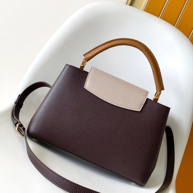 LV 26S CAPUCINES BAG 31 IN REDDISH BROWN TAURILLON CALFSKIN